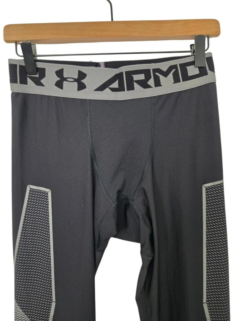 ✨ Under Armour Men's Compression Leggings Black Gray Performance Tights XL